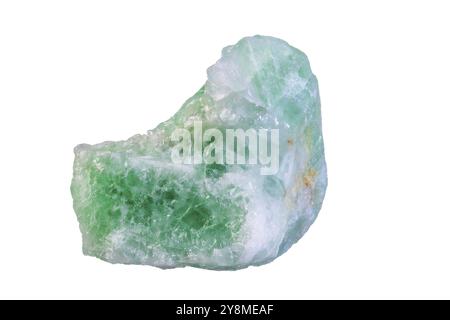 Uber die Verschließung eines isolierten grünen Aventurin-Kristallsteins Stockfoto