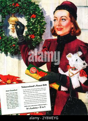 1937 Lucky Strike Zigaretten Werbung mit Joan Crawford Stockfoto