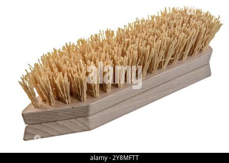 Nahaufnahme einer isolierten groben Scheuerbürste Stockfoto