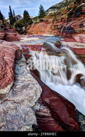 Red Rock Canyon Alberta Waterton Nationalpark Stockfoto