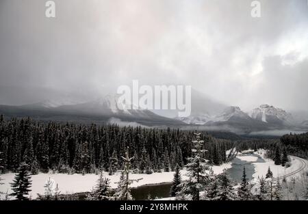 Morants Kurve Alberta Lake Louise Banff, Kanada Stockfoto