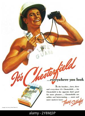 1939 Chesterfield-Werbespot – „...überall, wo du hinsiehst“ Stockfoto