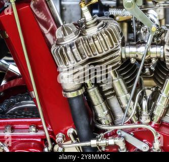 Motor eines historischen Oldtimer-Motorrads Stockfoto