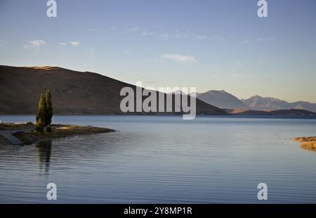 Lake Tekapo New Zealand Abendlicht auf dem See Stockfoto