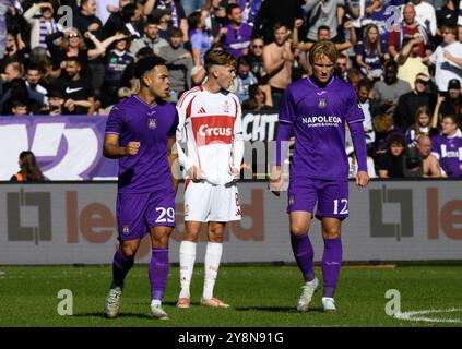 Brüssel, Belgien Oktober 2024. Anderlechts Mario Stroeykens, das während eines Fußballspiels zwischen RSC Anderlecht und Standard de Lüttich am Sonntag, den 6. Oktober 2024 in Brüssel, am 10. Tag der Saison 2024-2025 der ersten Liga der „Jupiler Pro League“ der belgischen Meisterschaft, dargestellt wurde. BELGA FOTO JOHN THYS Credit: Belga News Agency/Alamy Live News Stockfoto