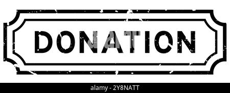Grunge schwarzer Spendenstempel mit Gummisiegelstempel auf weißem Hintergrund Stock Vektor