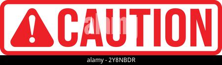 Rotes Warnschild, Warnhinweis, Gefahrenwarntafel, Ausrufezeichen Achtung, Gefahrenhinweis Stock Vektor