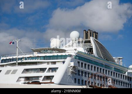 Oberdeck eines Ozeanschiffers Stockfoto