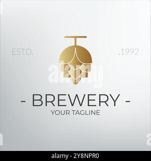 Luxus Gold Brauerei Logo Symbol Design Vektor Vorlage Stock Vektor