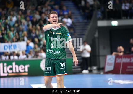 Wetzlar, Deutschland. Oktober 2024. Wetzlar, Deutschland, 6. Oktober 2024: Dominik Mappes ( 7 Wetzlar ) während des Liqui Moly Handball-Bundesliga-Spiels zwischen HSG Wetzlar und Füchse Berlin in der Buderus-Arena in Wetzlar. (Julia Kneissl/SPP) Credit: SPP Sport Press Photo. /Alamy Live News Stockfoto