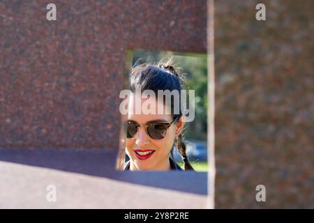 "How Proprior is the Air, Stele XII", 1990, Eduardo Chillida (1924-2002), Chillida Leku Museoa, Donostia, San Sebastian, Baskenland, Spanien. Stockfoto