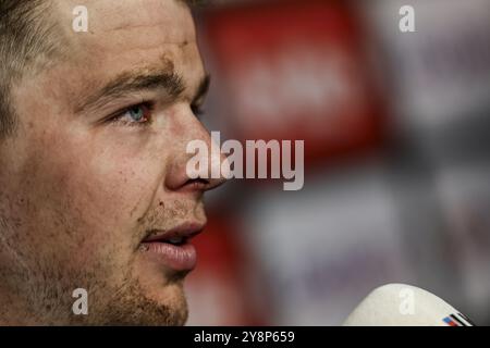 Leuven, Belgien. Oktober 2024. Der Belgier Florian Vermeersch von Lotto Dstny, fotografiert nach dem Männer-Elite-Rennen bei der UCI-Schotterweltmeisterschaft am Sonntag, den 6. Oktober 2024, in Leuven. BELGA FOTO DAVID PINTENS Credit: Belga News Agency/Alamy Live News Stockfoto