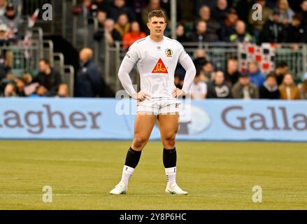 Hendon, Vereinigtes Königreich. Oktober 2024. Premierminister Rugby. Saracens V Exeter Chiefs. StoneX Stadium. Hendon. Joe Hawkins (Exeter) während des Rugby-Spiels der Saracens V Exeter Chiefs Gallagher Premiership. Quelle: Sport In Pictures/Alamy Live News Stockfoto