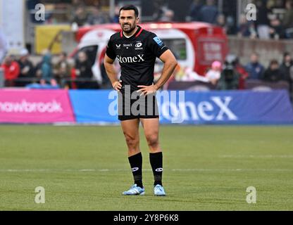 Hendon, Vereinigtes Königreich. Oktober 2024. Premierminister Rugby. Saracens V Exeter Chiefs. StoneX Stadium. Hendon. Alex Lozowski (Saracens) während des Rugbyspiels Saracens V Exeter Chiefs Gallagher Premiership. Quelle: Sport In Pictures/Alamy Live News Stockfoto