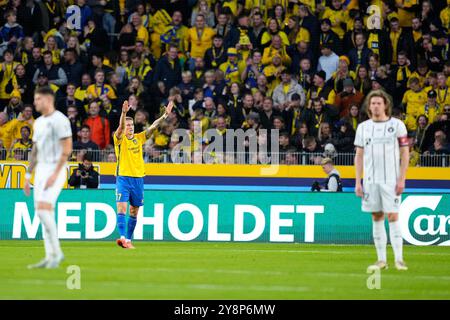 Dänemark. Oktober 2024. Superliga-Spiel zwischen Broendby IF und dem FC Midtjylland im Broendby Stadium am Sonntag, den 6. Oktober 2024. Quelle: Ritzau/Alamy Live News Stockfoto