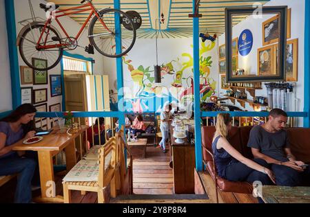 Café Jesús Martin, Cafetal Santa Ana, Salento, Quindio, Kolumbien, Südamerika. Stockfoto