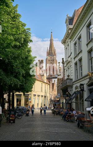 Old town of Bruges in Belgium with many sights, restaurants and stores Stock Photo