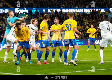 Dänemark. Oktober 2024. Superliga-Spiel zwischen Broendby IF und dem FC Midtjylland im Broendby Stadium am Sonntag, den 6. Oktober 2024. Quelle: Ritzau/Alamy Live News Stockfoto