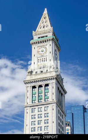 Custom House Tower, berühmtes Gebäude im Zentrum von Boston, USA Stockfoto