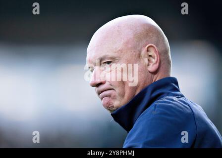 Viborg, Dänemark. Oktober 2024. AGF-Cheftrainer Uwe Rösler im Superliga-Spiel zwischen Viborg FF und AGF in der Energi Viborg Arena am Sonntag, 6. Oktober 2024. (Foto: Henning Bagger/Ritzau Scanpix) Credit: Ritzau/Alamy Live News Stockfoto