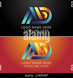 Initial AD Letter Logo mit Creative Modern Business Typography Vector Template. Creative Gradient AD-Logo-Vektor. Stock Vektor