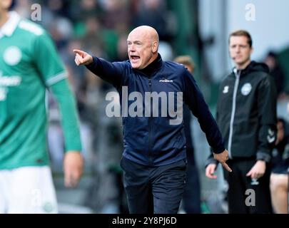 Viborg, Dänemark. Oktober 2024. AGF-Cheftrainer Uwe Rösler im Superliga-Spiel zwischen Viborg FF und AGF in der Energi Viborg Arena am Sonntag, 6. Oktober 2024. (Foto: Henning Bagger/Ritzau Scanpix) Credit: Ritzau/Alamy Live News Stockfoto