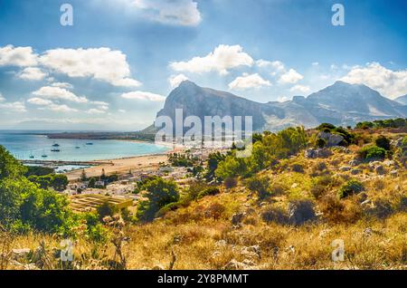 Luftpanorama von San Vito Lo Capo, Sizilien, Italien Stockfoto