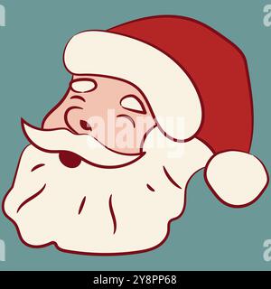 Weihnachtsmann im Retro-Zeichentrick-Farbschema, Weihnachtsmann-Element Stock Vektor