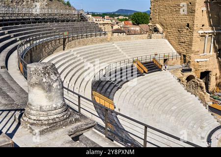 Roman Théâtre Antique d'Orange, Orange, Vaucluse, Provence-Alpes-Côte d'Azur, Frankreich, Europa. Stockfoto