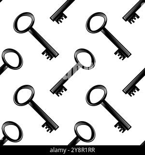 Symbol für Vektorschlüssel isoliert auf weißem Hintergrund. Schlüsselsymbol. Sperren- oder Entsperren-Zeichen. Vorhängeschloss. Sperrsymbol. Blockierung Aufheben. Kennwortsymbol. Zugangsschild. Privater Zugang Stock Vektor