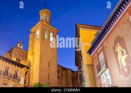 St. James Way; Kirche San Saturnino in Pamplona, Navarra, Spanien Stockfoto