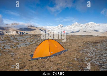 Camping im Nationalpark Ordesa und Monte Perdido, Huesca, Spanien Stockfoto