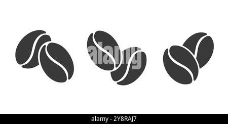 Kaffeebohnen Symbolsatz, Vektorillustration Stock Vektor