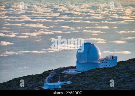 Das William Herschel Telescope (WHT), Roque de los Muchachos Observatory, La Palma, Kanarische Inseln, Spanien. Stockfoto
