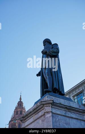 Gutenberg-Statue in Mainz Stockfoto