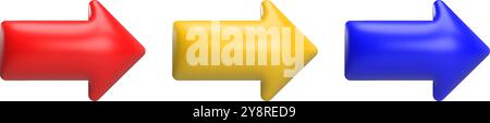Bunte 3D-Pfeile isoliert. Vektorabbildung Stock Vektor