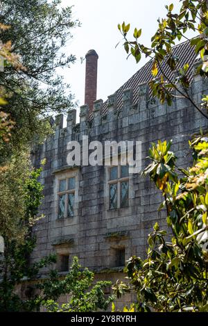 Außenfassade des berühmten Palastes der Herzöge von Braganca, Guimaraes in Portugal Stockfoto