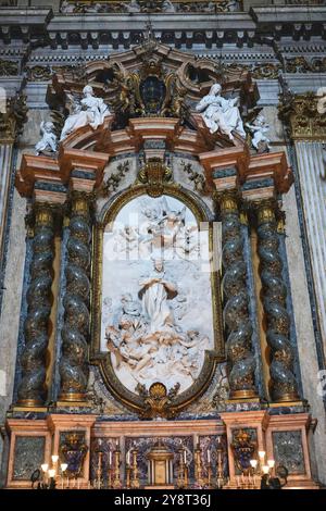 Fresko in der Kirche St. Ignatius, Rom, Italien. Gemalt von Andrea Pozzo, Gründer des Jesuiten. Das Gewölbe mit Fresken ist einer der größten Stockfoto