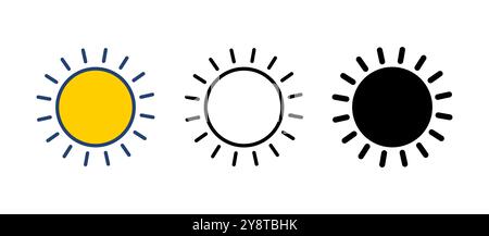 Vektor des Sonnensymbols. Vektor des Helligkeitssymbols Stock Vektor