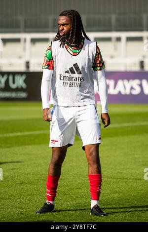 Zane Monlouis warm Up vor Arsenal U21 vs. Spurs U21 05/10/24 Stockfoto