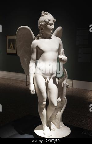 Bassano del Grappa, Italien, 22. Dezember 2023. Geflügelter Cupid von dem Bildhauer Antonio Canova, 1795, Gips, Europa Stockfoto