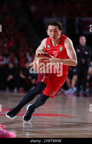 Chiba, Japan. Oktober 2024. Fumio Nishimura (Jets) Basketball : 2024-25 B.. LIGA B1 Spiel zwischen Chiba Jets und Utsunomiya Brex in der Lala Arena Tokyo-Bay in Chiba, Japan. Quelle: Naoki Morita/AFLO SPORT/Alamy Live News Stockfoto