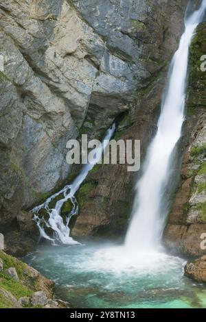 Wasserfall Savica, Nationalpark Triglav, Slowenien, Europa Stockfoto