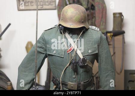 Allemand Uniform, Batterie Todt, Musee du Mur de Atlantique, Cap Gris Nez, Region Cote d'Opale, Département Pas de Calais, Nord-Pas de Calais, Frankreich, EU Stockfoto