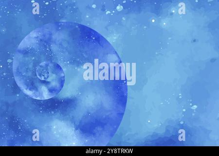 Abstrakter blauer Hintergrund mit Spirale. Wirbelndes, radiales futuristisches Muster Stockfoto