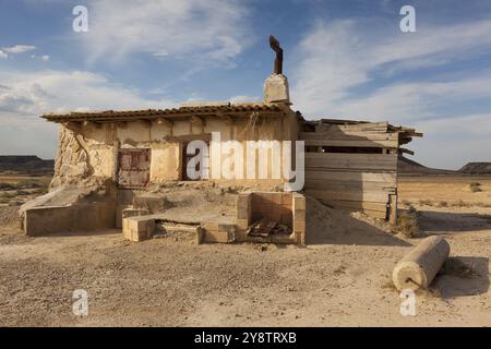 Zuflucht in den Bardenas Reales, Navarra, Spanien, Europa Stockfoto