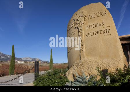 Weingut Vinedos de paganos, Paganos, Laguardia, Alava, Spanien, Europa Stockfoto