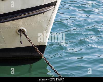 Nahaufnahme eines Bootskiels Stockfoto