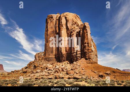 Monument Valley Horizon, USA, Navajo Canyon Park. Landschaftlich schöner Himmel, Natur und Felsenwüste Stockfoto