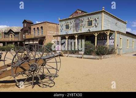 Mini Hollywood Filmset, Wüste von Tabernas, Provinz Almeria, Andalusien, Spanien, Europa Stockfoto